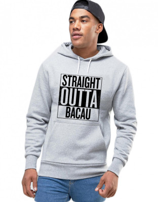 Hanorac Barbati Gri - Straight Outta Bacau - L foto