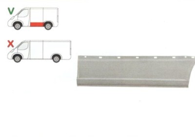 Segment reparatie panou lateral Mercedes Vito/ Viano (W639) 01.2003-2014 Pt Modelul Vito/ Viano (W639) 10.2010- , partea Stanga, Cu Gauri Ornament, L foto