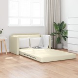 VidaXL Canapea Pat 2 &icirc;n 1 Crem 124x71x78 cm Piele Sintetică