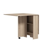 HOMCOM Masă Pliabilă Multifuncțională, Rafturi și Rotile, Bucătărie, Design Compact | Aosom Romania