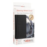 Cumpara ieftin Husa volan OTOM din Piele Ecologica &bdquo;Perforata&rdquo; pentru autoturisme, diametru volan 37 &ndash; 39 cm, cu ac si ata Neagra