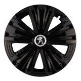 Set 4 capace roti Glory negru R14 pentru gama auto Peugeot