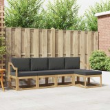 vidaXL Set de canapele de exterior cu pernă 5 pcs Alb și antracit 3387506