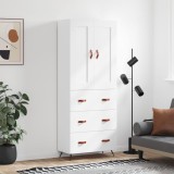 vidaXL Dulap &icirc;nalt, alb, 69,5x34x180 cm, lemn compozit