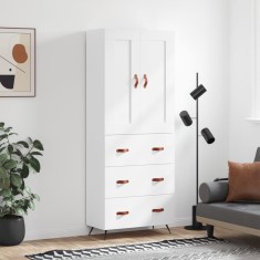 vidaXL Dulap &icirc;nalt, alb, 69,5x34x180 cm, lemn compozit