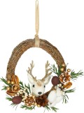 Coronita decorativa suspendata cu cerb MagicHome Nature 23x25x8 cm
