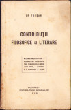 HST 393SP Contribuții filosofice și literare 1940 Tăușan dedicație olografă