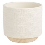 Mască ghiveci ceramică, Ecru, Model reliefat, &Oslash;12x12cm, 0.8L, CMCLASS