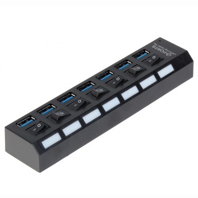 Hub 7 porturi USB 2.0, LED control foto