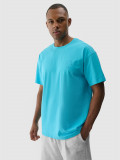 Tricou oversize cu imprimeu pentru bărbați - turcoaz