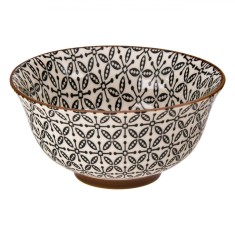 Bol Ceramic, Model Linii, Culoare Bej Negru, Capacitate 0,25 L