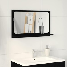 vidaXL Raft cu oglindă Stejar Negru 60 x 10.5 x 37 cm Lemn compozit