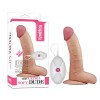 Vibrator Realist Lovetoy The Ultra Soft Dude 21cm, 10 Functii, Ventuza, Telecomanda, Material Moale, Natural