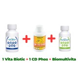 Antibiotic natural pasari Vita Biotic 100 ml + Calciu pentru pasari Bio Vita CD Phos 100 ml + Complex vitamine si minerale pentru pasari Bio Multivita