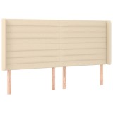 Cumpara ieftin Tablie de pat cu aripioare, crem, 203x16x118/128 cm, textil