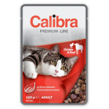 Cumpara ieftin CALIBRA Cat Adult bucăți de pui și carne de vită &icirc;n sos 100 g