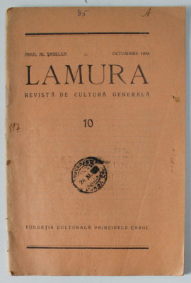 LAMURA , REVISTA DE CULTURA GENERALA , NR. 10 , 1925 foto