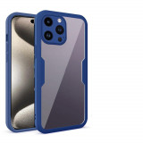 Cumpara ieftin Husa iPhone 15 Pro Max 360 grade silicon TPU transparenta Albastru