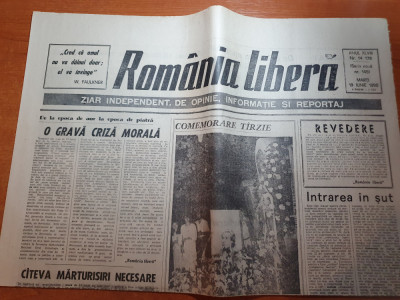 ziarul romania libera 19 iunie 1990-art. legea facuta de mineri foto