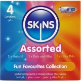Skins-Pachet Premium Prezervative Asortate, 4 Buc