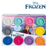 Set Plastilină AS Disney Frozen, 10 Cutițe, Capacitate 500g, Multicolor, Capace Forme 3D