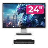 Pachet refurbished HP ProDesk 400 G6 Mini i5-10500T, 8GB, SSD 256GB, monitor 24 inch