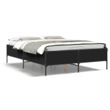 VidaXL Cadru de pat, negru, 120x200 cm, lemn prelucrat și metal