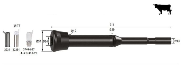 Manson lung din cauciuc pentru aparat de muls, model K