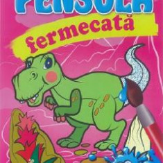 Pensula fermecata. Ma distrez si cu apa colorez. Dinozaurul