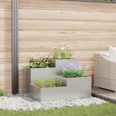 vidaXL Vază pentru Grădină Argintiu 100 x 100 x 60 cm Oțel galvanizat