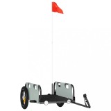 Cumpara ieftin Remorca de bicicleta, gri, textil oxford si fier