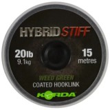 Fir Textil Korda Cu Camasa Stiff Hybrid Coated Braid 20lbs Weed Green 15m