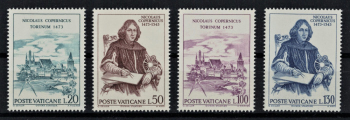 VATICAN 1973 - Nicolaus Copernicus, comemor. 500 / serie completa MNH