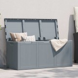 vidaXL Cutie de depozitare pentru grădină, gri, 270L, aspect de lemn din PP