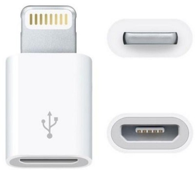 Mini adaptor Micro USB- Iphone, 8 pini - Alb foto