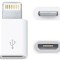 Mini adaptor Micro USB- Iphone, 8 pini - Alb