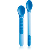 MAM Feeding Spoons &amp; Cover linguriță 6m+ Blue 2 buc