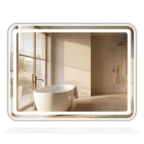 Oglindă de perete LED cu raft 80x60 cm L-8060