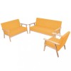 VidaXL Set canapea din 3 piese, material textil, galben