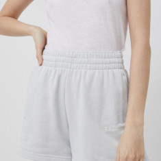 Champion pantaloni scurti 115065 femei, culoarea gri, cu imprimeu, high waist