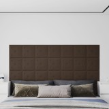 vidaXL Panouri perete 12 buc. maro 30x30 cm piele ecologică 1,08 m&sup2;