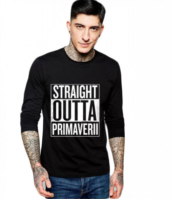 Bluza barbati neagra - Straight Outta Primaverii - XL foto