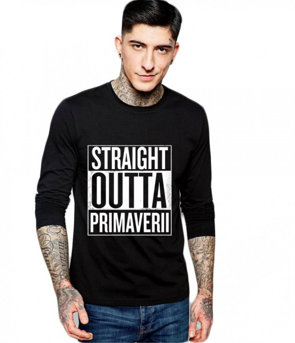 Bluza barbati neagra - Straight Outta Primaverii - XL