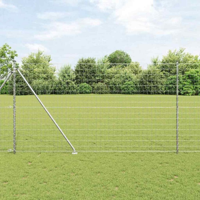 vidaXL &Icirc;ngrădire cu st&acirc;lpi Argintiu 1.5 x 10 m Oțel