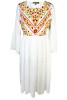 Rochie dama casual RD2, alb/portocaliu , marimea XL, Bumbac