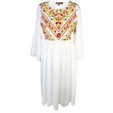 Rochie dama casual RD2, alb/portocaliu , marimea 2XL