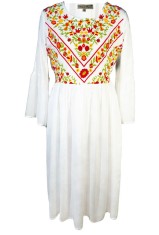 Rochie dama casual RD2, alb/portocaliu , marimea S