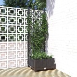 Jardiniera gradina cu spalier vidaXL, 40x40x121.5 cm, PP, negru, suport plante cataratoare, ghiveci exterior