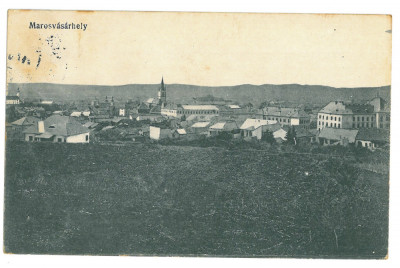 3991 - TARGU-MURES, Panorama, Romania - old postcard, CENSOR - used - 1917 foto