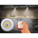 Set 3 lampi LED fara fir, autoadezive, cu telecomanda